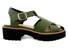 Load image into Gallery viewer, All Black Chris Cross Lugg Sandal
