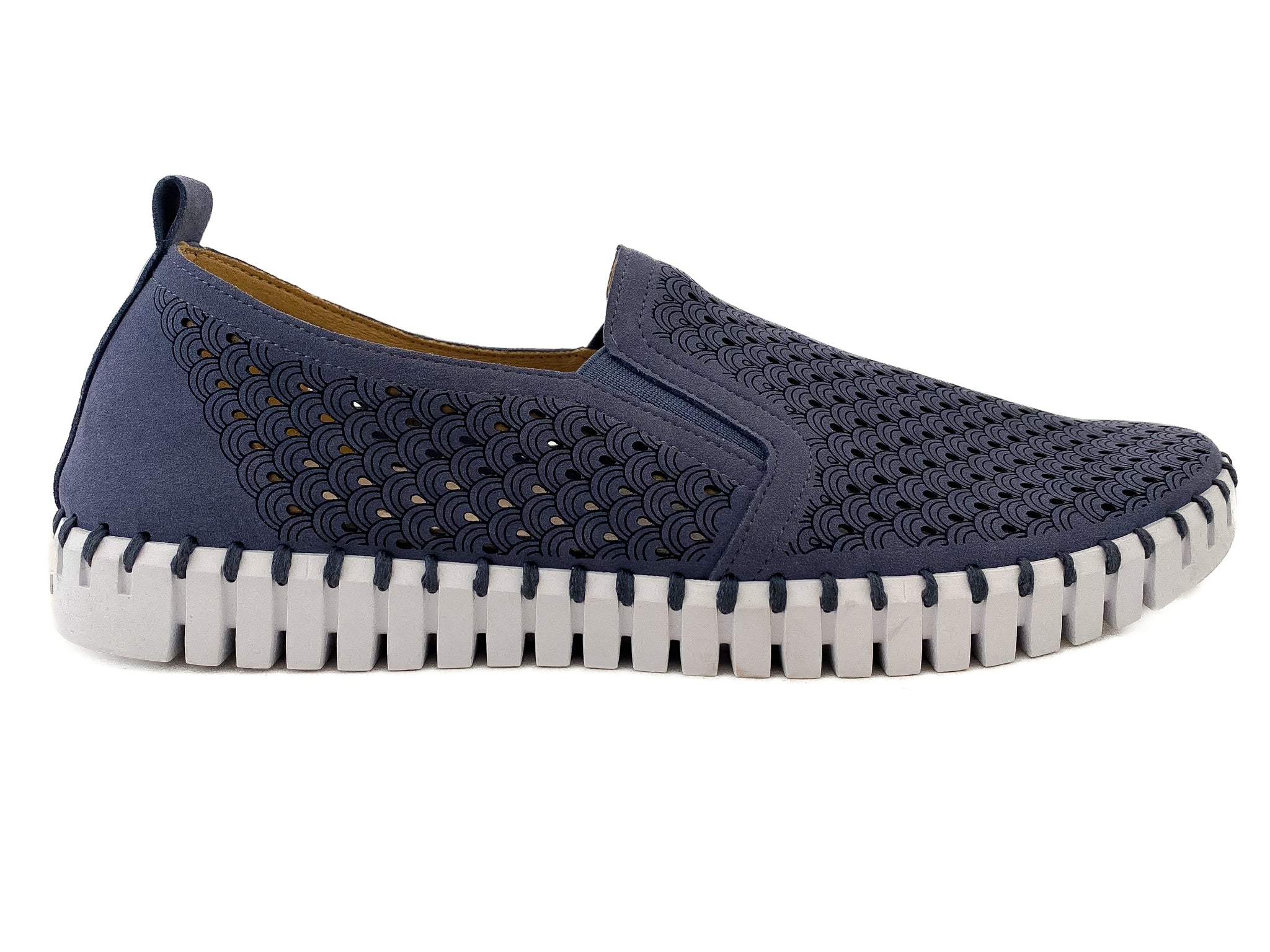Ilse Jacobsen Metallic Tulip Slip-On w/White Sole Metallic